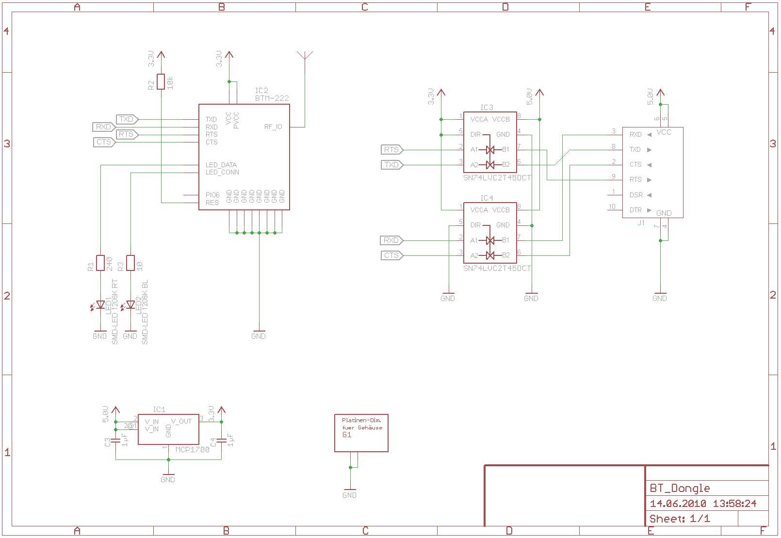 Bluetooth Dongle Schaltplan